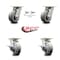 Service Caster 5 Inch Kingpinless Thermoplastic Rubber Wheel Caster Swivel Locks 2 Brakes, 2PK SCC-KP30S520-TPRRF-BSL-2-SLB-2 - alternate 6